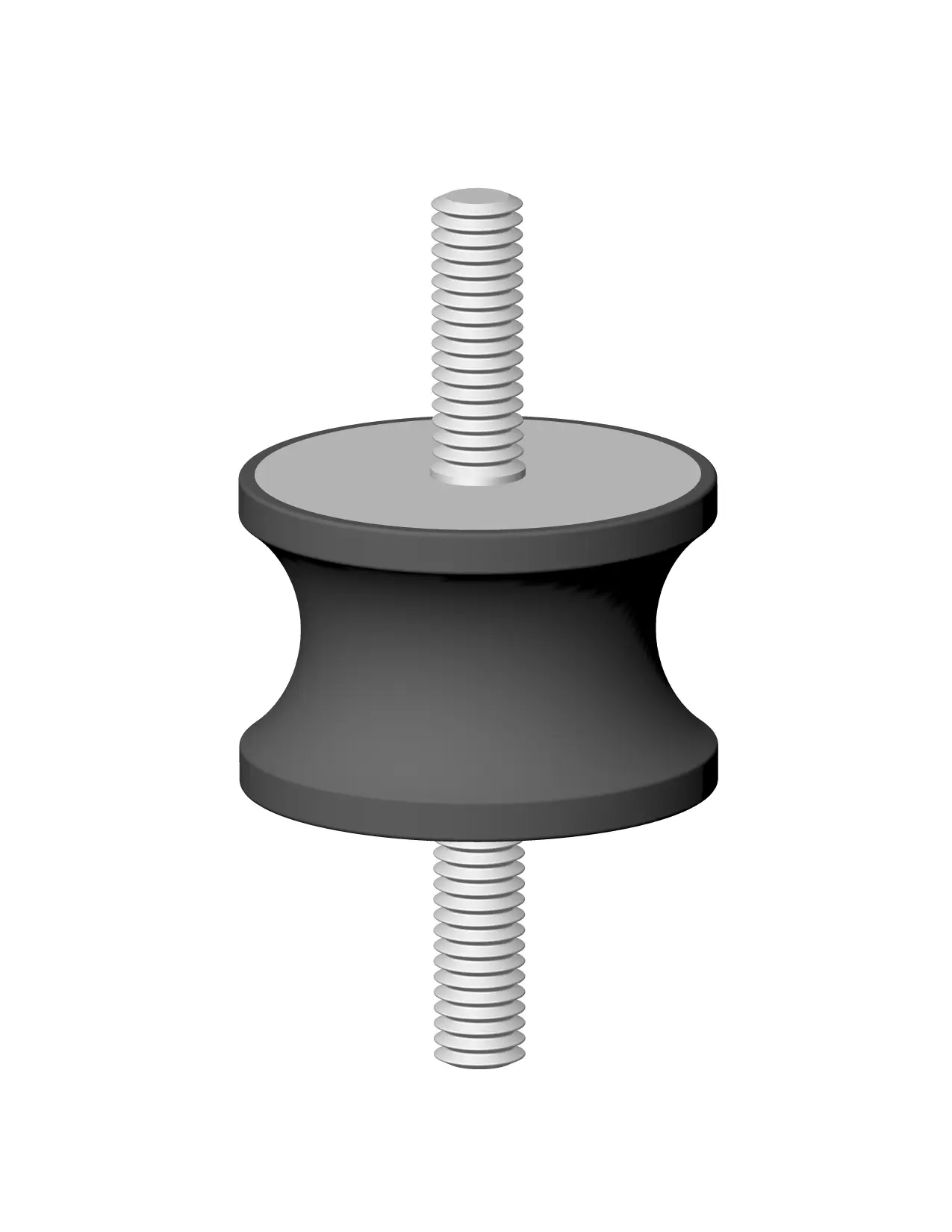 Concave waisted rubber mount with stud