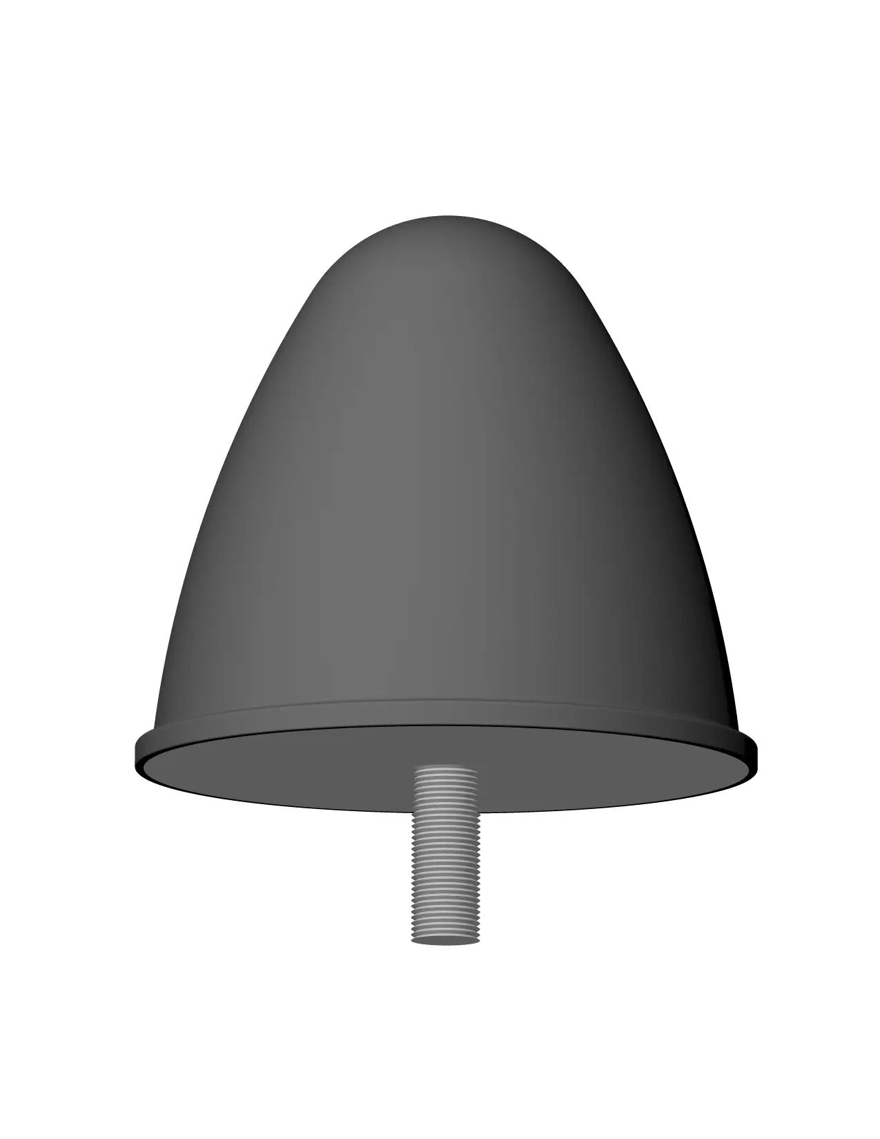 Conical buffer dome mount with stud