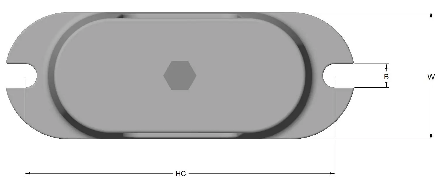 Spring mount SMRC top dimension technical drawing