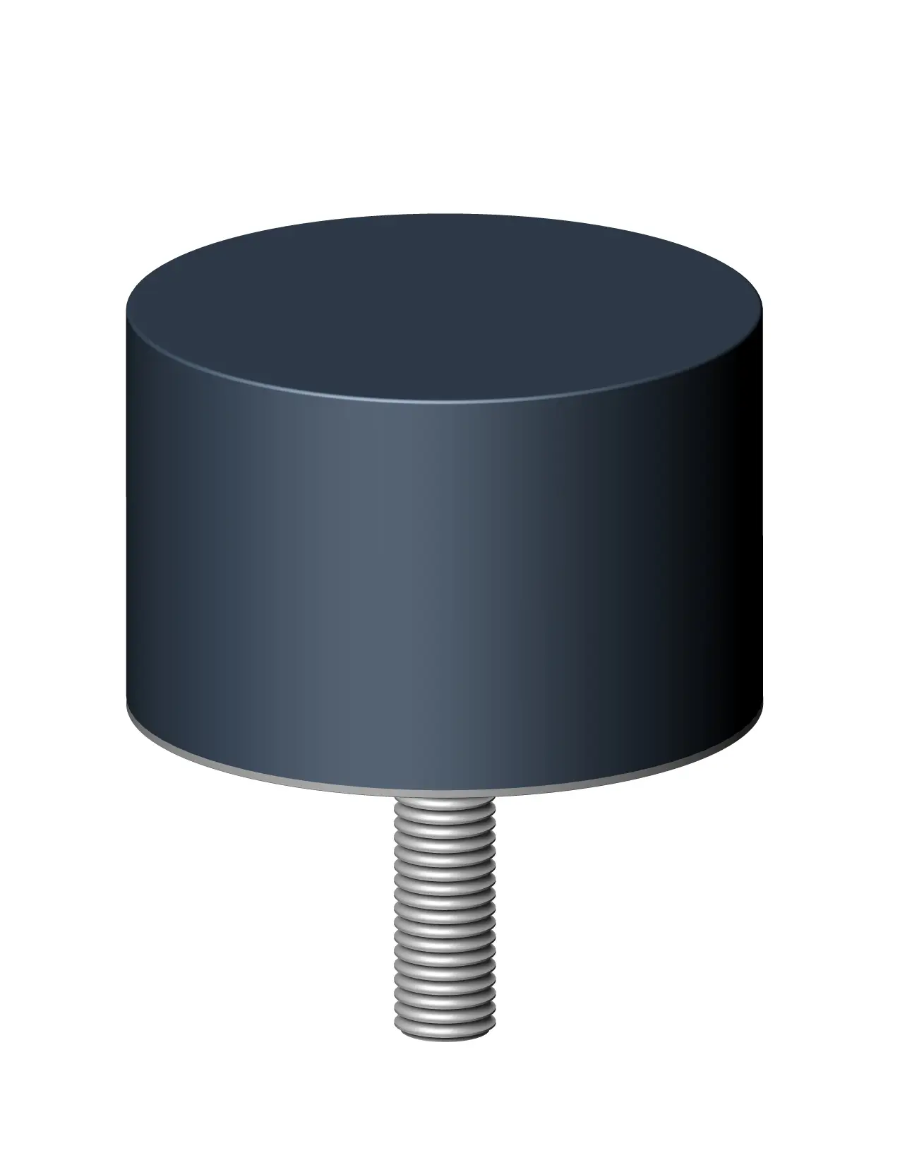 Foot mount rubber buffer with threaded stud