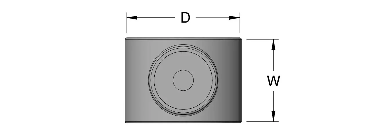 Top view of an o mount dimension drawing