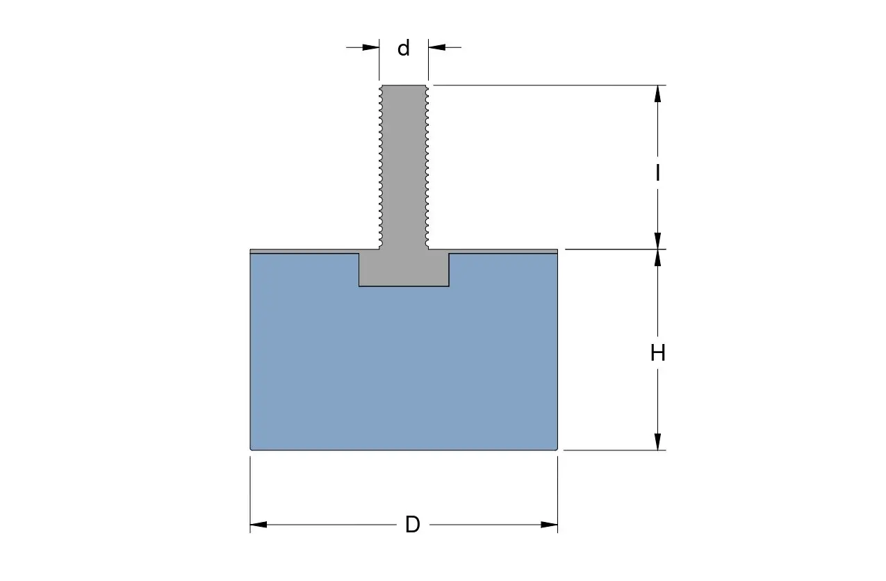 Rubber buffer technical drawing