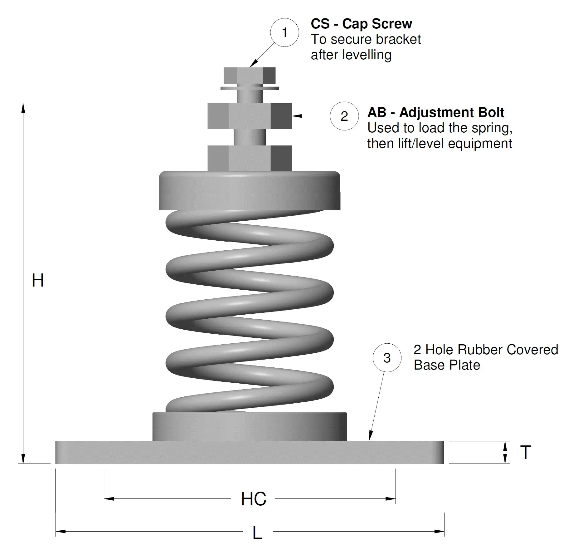SMRH spring mount technical drawing