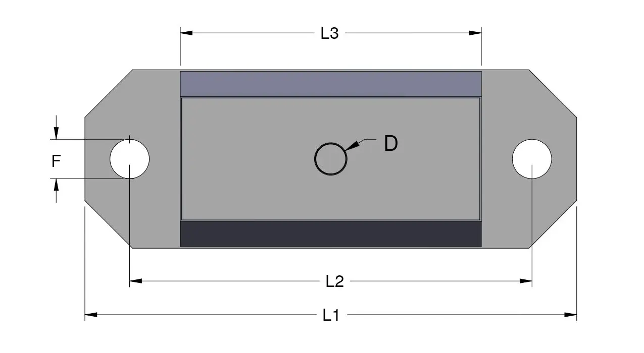 ZTD mount top view technical drawing