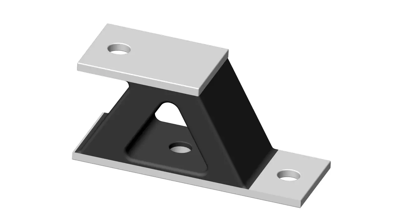 V mount with rubber element