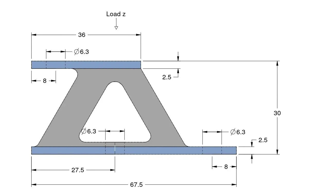 V mount side dimension technical drawing