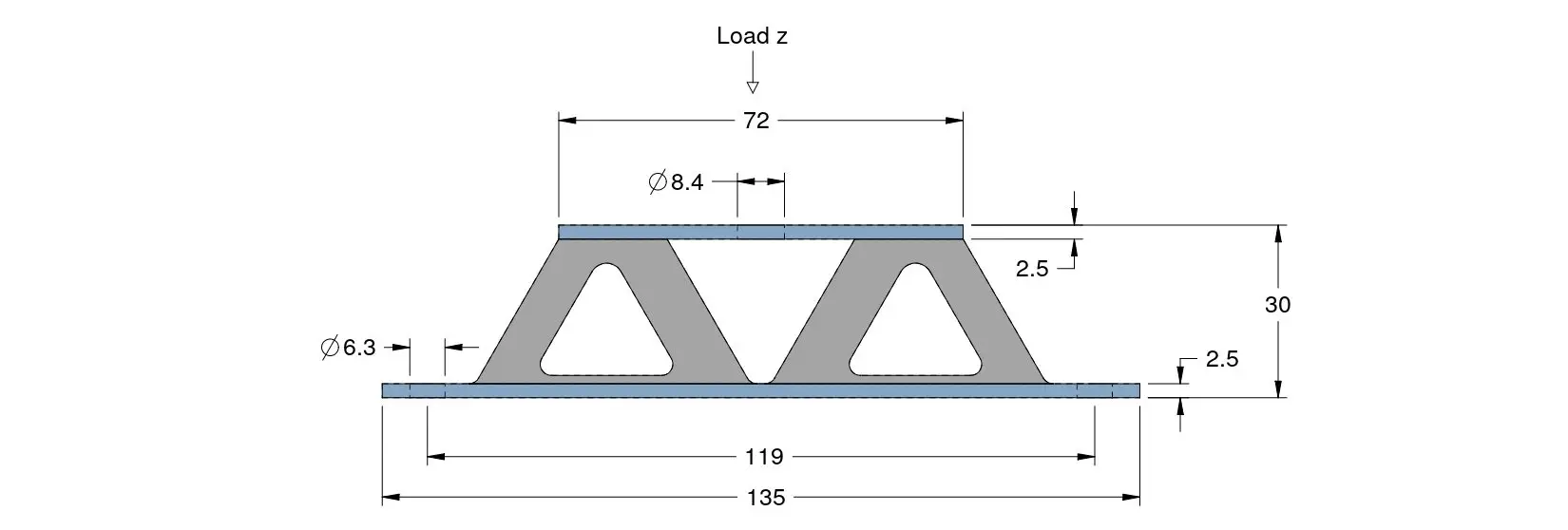 W Mount Side Dimension With Measurements