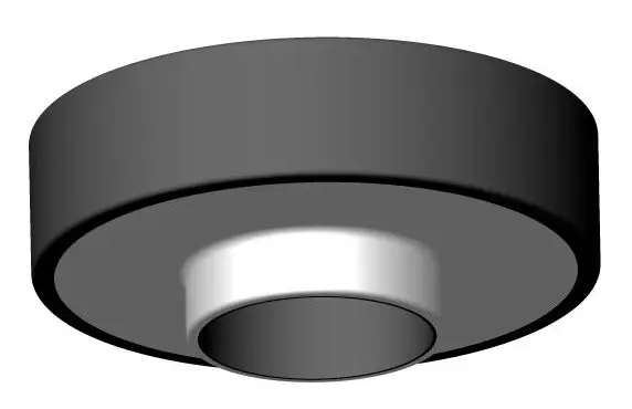 Rubber anti-vibration mount with recessed metal insert and base stud for industrial machinery